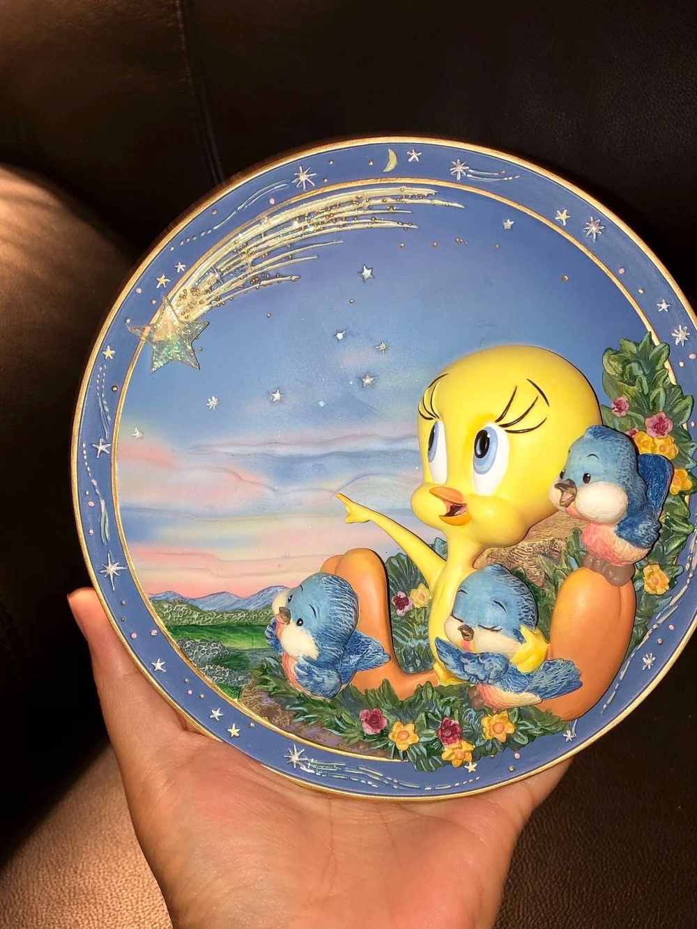 Bradford Exchange Tweety Looney Tunes Wishes Oh So Tweet Plate 8in Stars